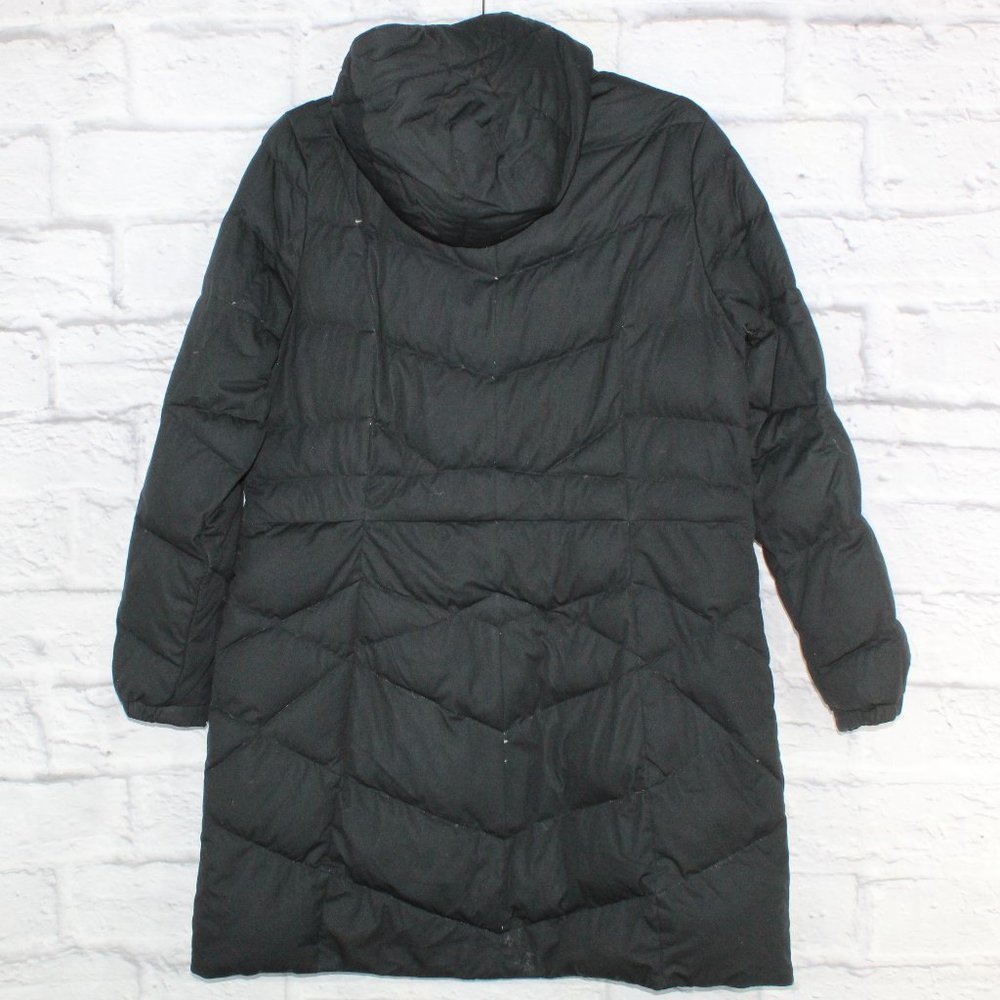 LL Bean Detachable Hoodie Quilted Lined Long Down Coat Size L - Picture 5 of 8